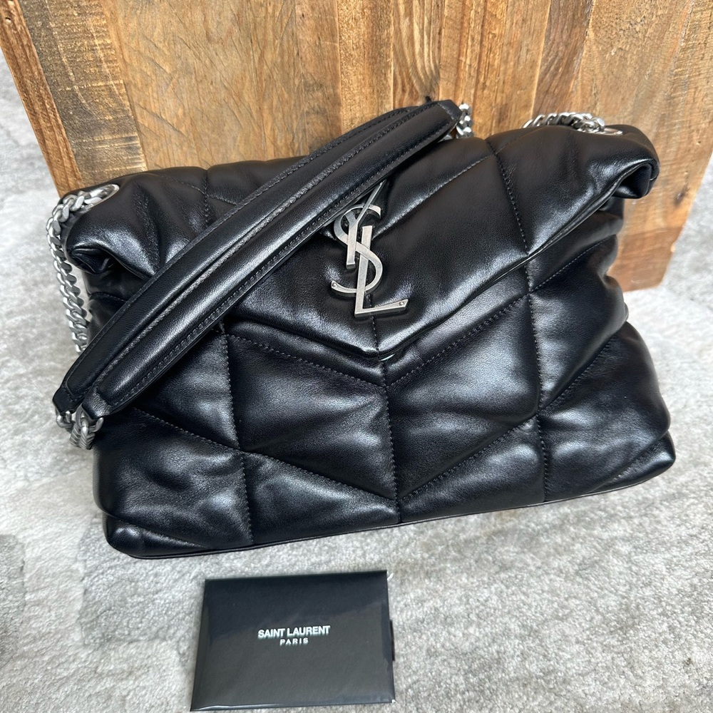 Saint Laurent Small Puffer Bag in Black